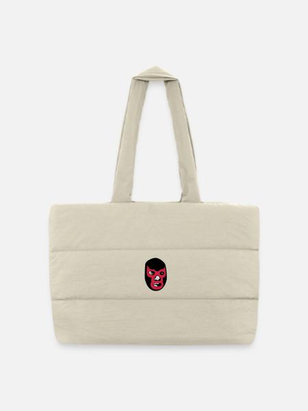 mexican wrestling mask lucha libre - Gesteppte Shopping Bag - Naturweiß