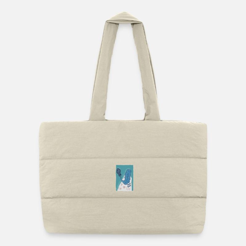 Aquarius Sign Wassermann Illustration Frau Wellen  - Puffer-Einkaufstasche - Naturweiß