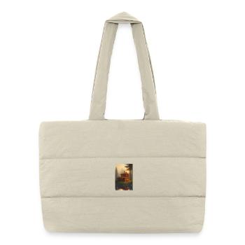 Charming lakeside cabin - Puffer Shopping Bag - natural - Front