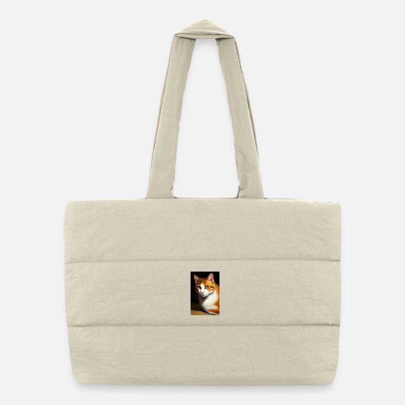 Cat Image Puffer Shopping Bag