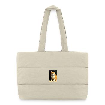 Image du chat - Sac shopping matelassé - blanc naturel - Devant