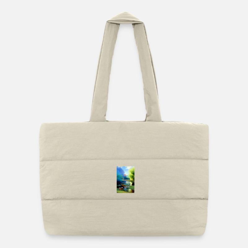 Abstract patterns and shapes Puffer Shopping Bag