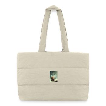 Coffee, coffee beans - Puffer Shopping Bag - natural - Front
