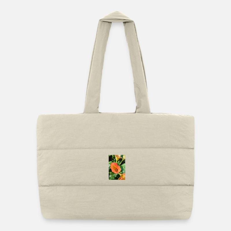 Orange Calla Blütenzauber Puffer-Einkaufstasche