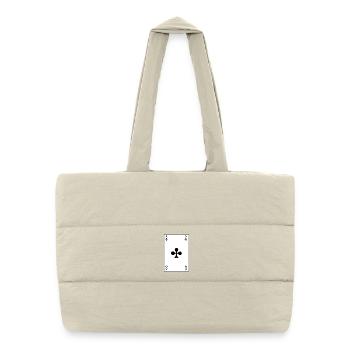 Carte à jouer As de Trèfle - Sac shopping matelassé - blanc naturel - Devant