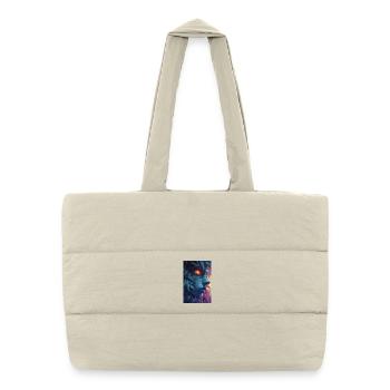 Leaf Face with Fire Eye - Puffer Shopping Bag - natural - Front