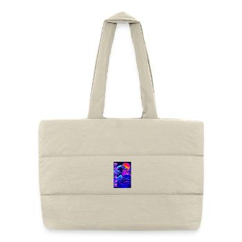 Big Wave Kanagawa Neon Style - Vaporwave - Puffer Shopping Bag - natural - Front