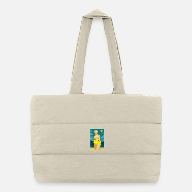The Venus (at the beach) - Puffer Shopping Bag - natural