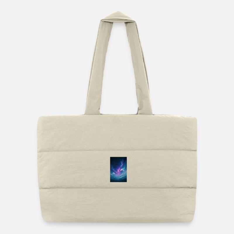 L’univers Wave - Sac shopping matelassé - blanc naturel