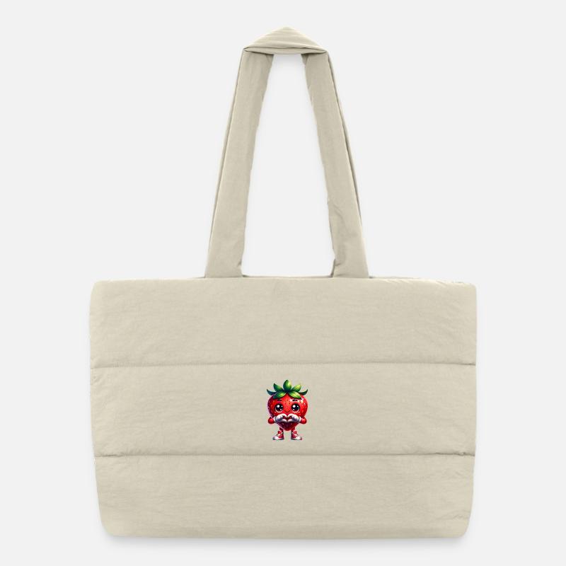 Mains en forme de cœur de fraise Sac shopping matelassé