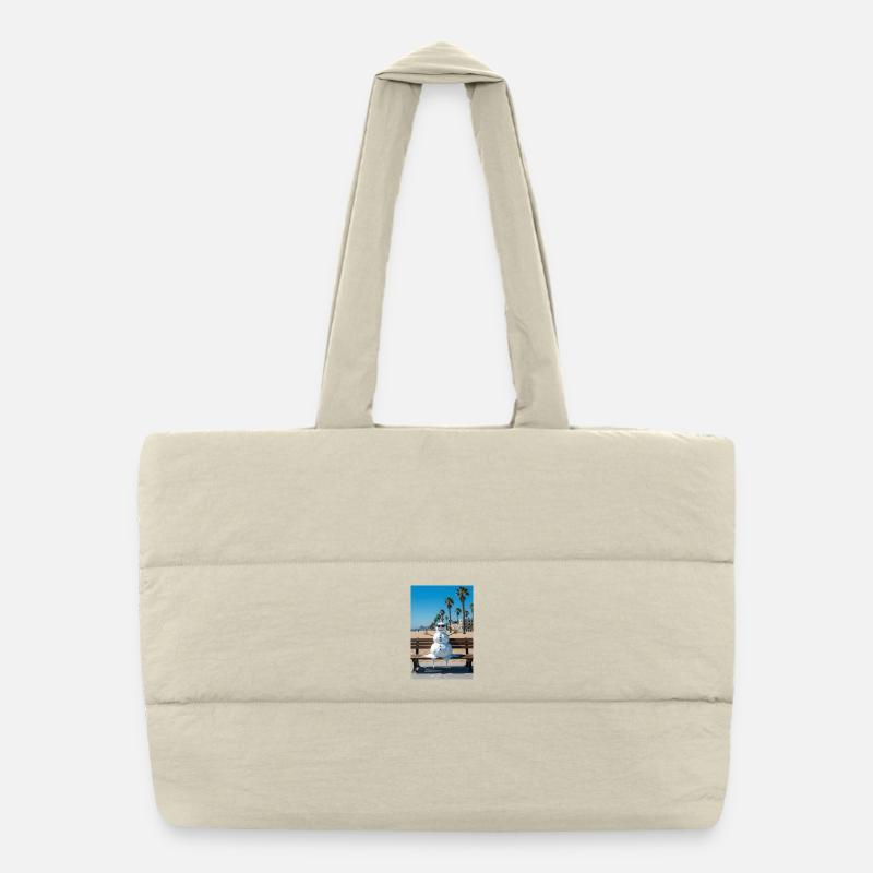 Sommer Schneemann mit Schwimmbrille Puffer-Einkaufstasche