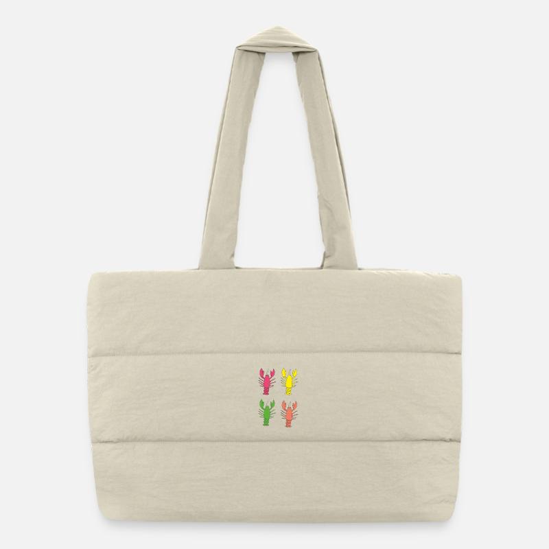 Homard coloré Sac shopping matelassé