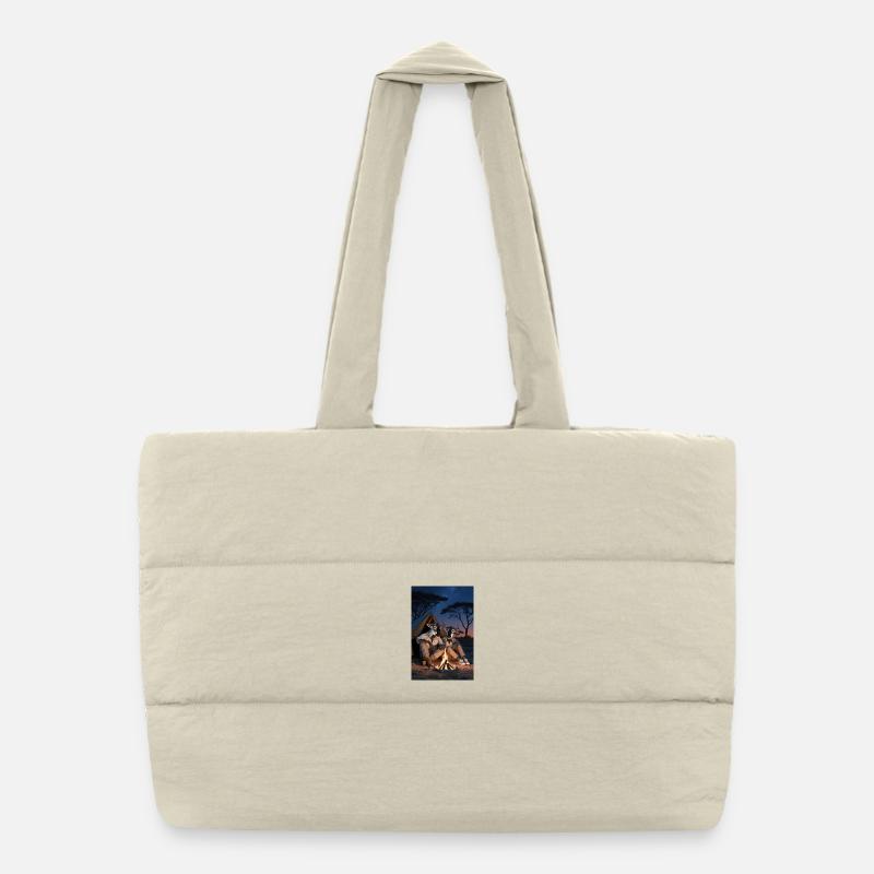 Wildebeest Humanoid Pair Puffer Shopping Bag