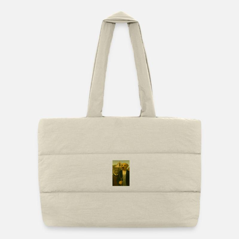 Portrait D’animal Vintage DogCat Sac shopping matelassé