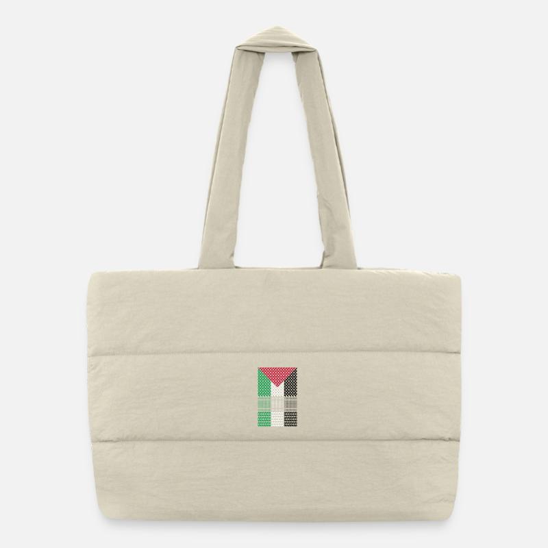 Palestinian flag - Puffer Shopping Bag - natural