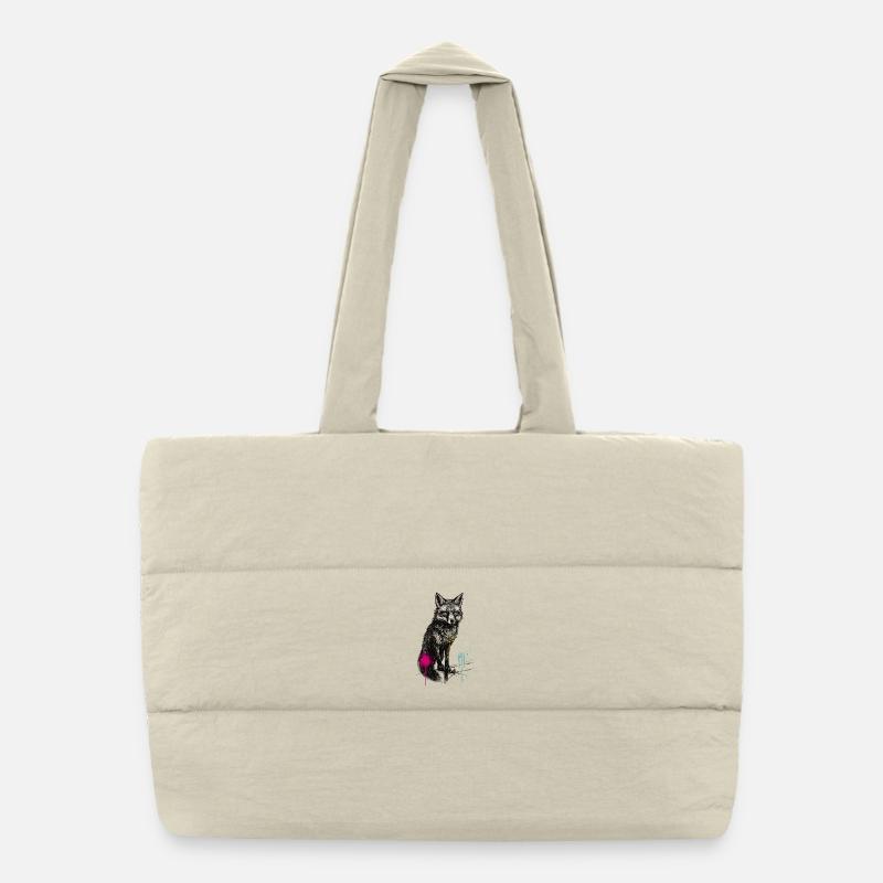 Wolf spray art in the forest Puffer Shopping Bag