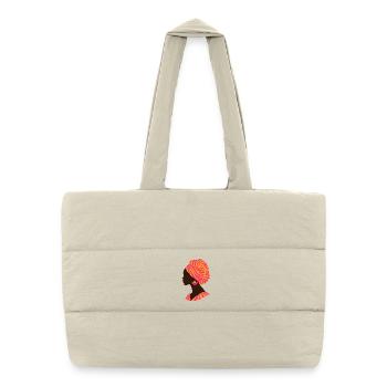 Afrique Femme africaine Design traditionnel - Sac shopping matelassé - blanc naturel - Devant