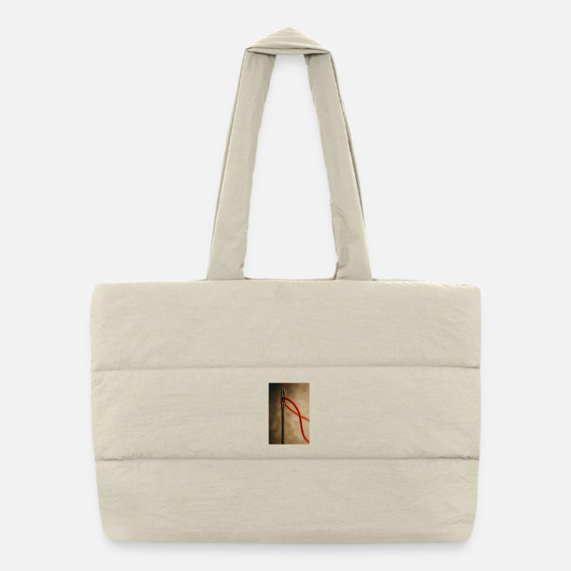 Faden durch das Nadelöhr Puffer-Einkaufstasche