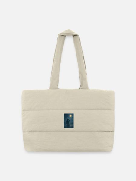 Moon Touch in Night Dream - Puffer Shopping Bag - natural