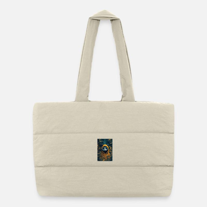 Illustration of a humanoid panda Sac shopping matelassé