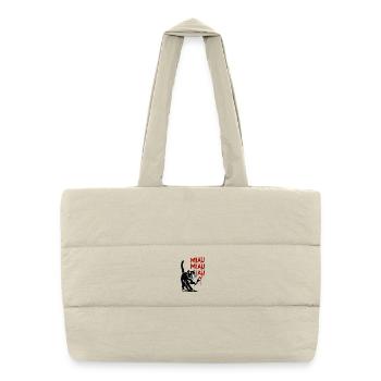DripMeow Art Chat - Sac shopping matelassé - blanc naturel - Devant