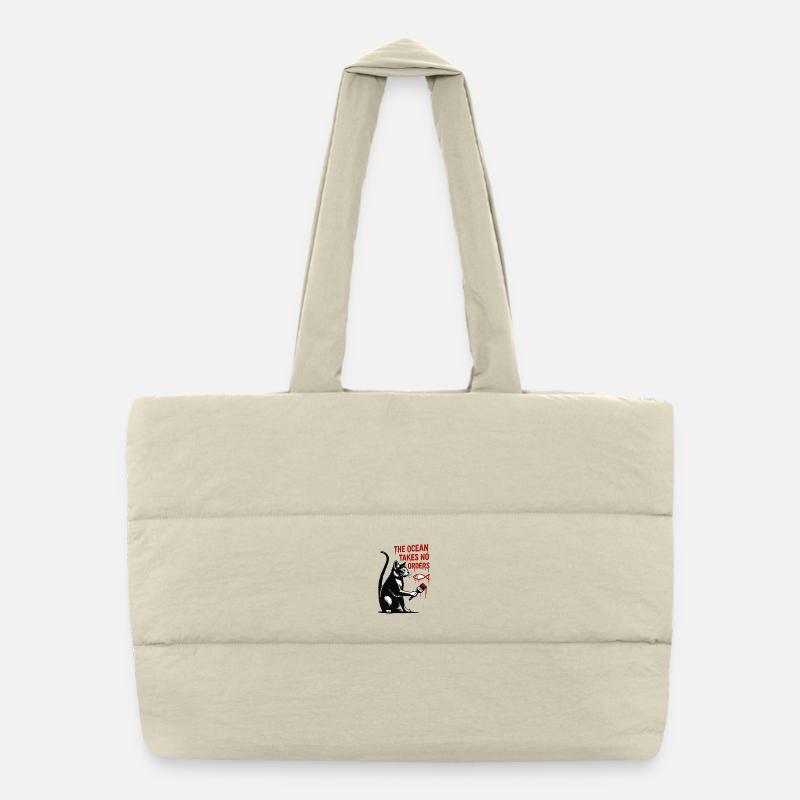 Cat Graffiti Sea Freedom Puffer Shopping Bag