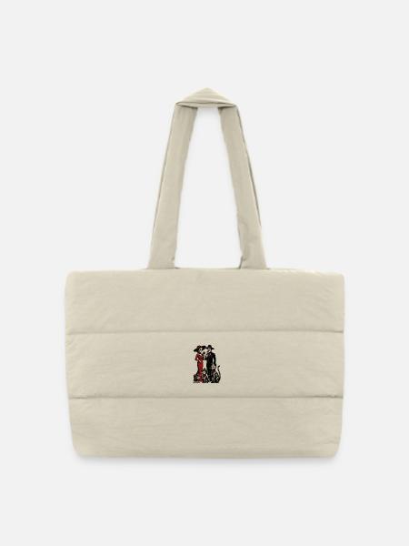 Dia de Muertos Family Scene - Puffer Shopping Bag - natural