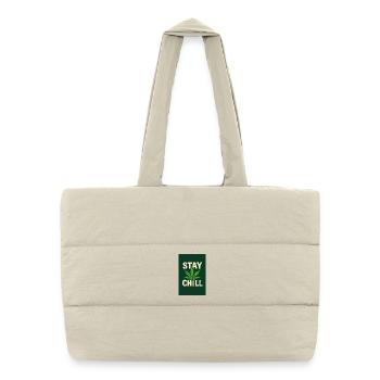Stay Chill Cannabis Leaf - Puffer Shopping Bag - natural - Front