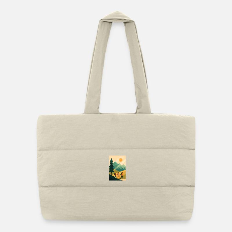 Aventure Montagneuse Minimaliste - Sac shopping matelassé - blanc naturel