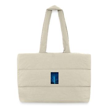 Neon Katana over Rain City - Puffer Shopping Bag - natural - Front