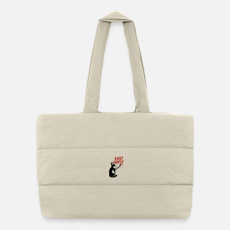 Exist Gently Cat Print Puffer Shopping Bag