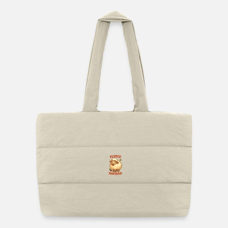 Feliz Navidad Christmas - Puffer Shopping Bag - natural