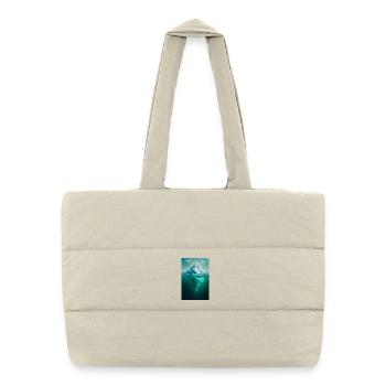 Dualité de la Montagne dans Ocean Blue - Sac shopping matelassé - blanc naturel - Devant