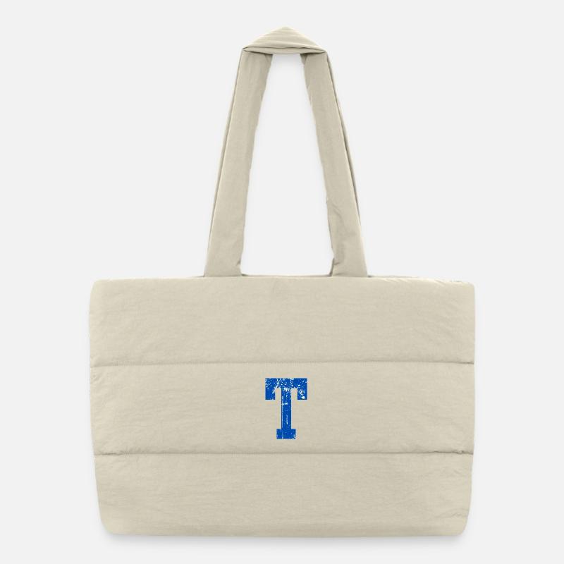 Lettre t sport rétro  Sac shopping matelassé