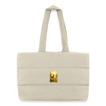 Golden deer family in forest - Puffer Shopping Bag - natural - Front