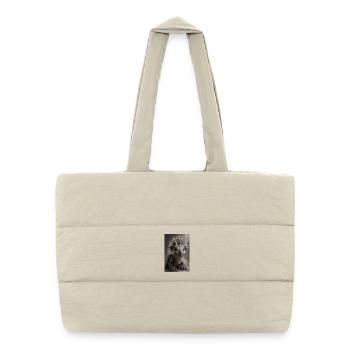 Little Stegosaurus Portrait - Puffer Shopping Bag - natural - Front