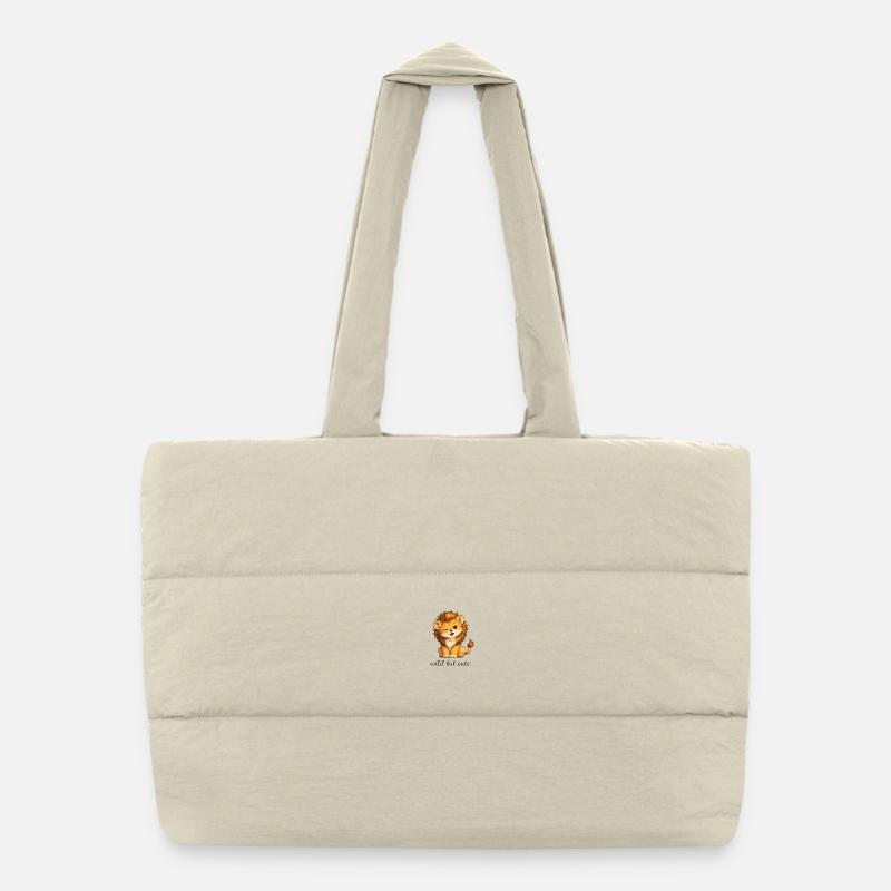 Wild Cute Lion Child Puffer Shopping Bag