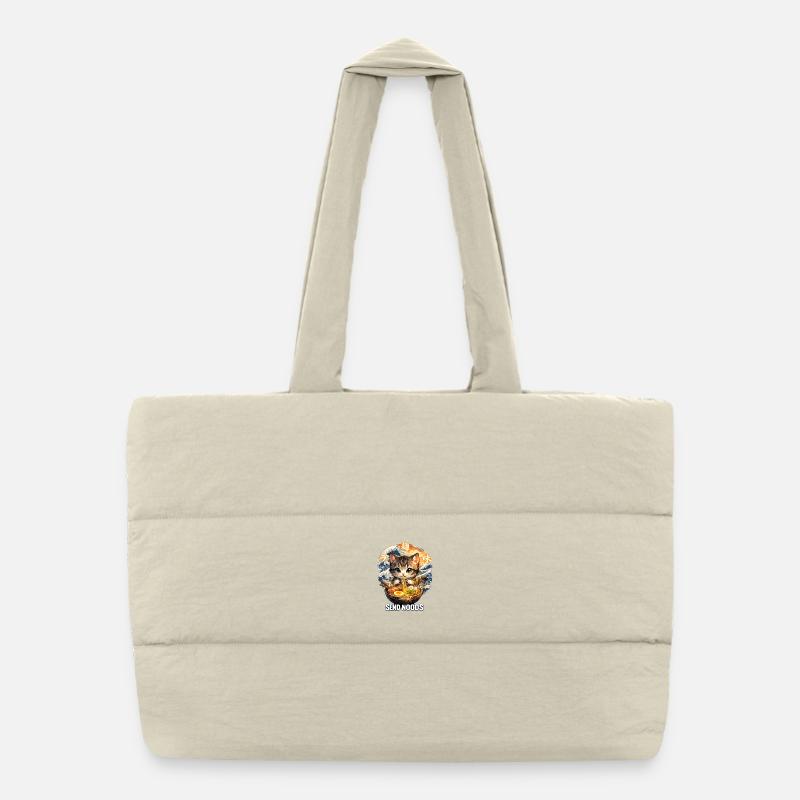 Cat Ramen Send Noods Puffer Shopping Bag