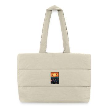 Découvrez le Daegu vibrant en Corée du Sud - Art de voyage - Sac shopping matelassé - blanc naturel - Devant