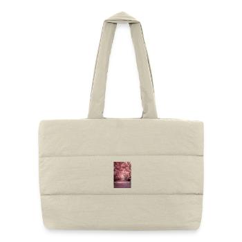 Cherry Blossom Arch Path - Puffer Shopping Bag - natural - Front