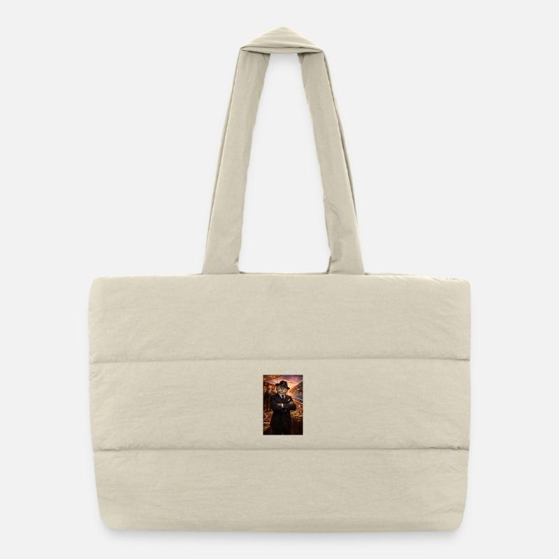 Chat sur le yacht Sac shopping matelassé