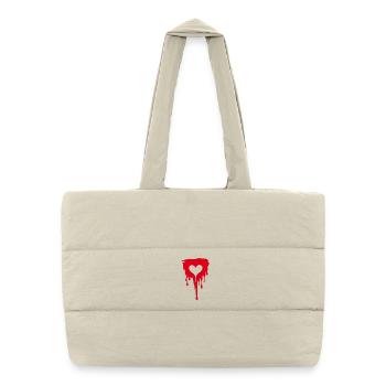 Heart with red color graffiti style illustration - Puffer Shopping Bag - natural - Front