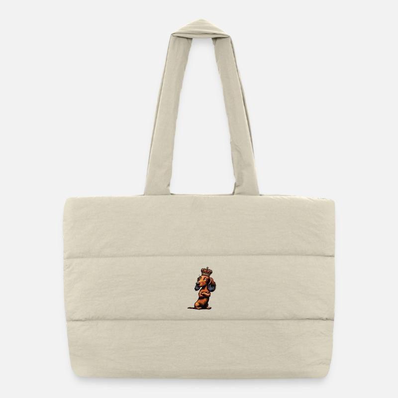 Langhaardackel Dackel Dackelhalter Teckel Tekkel Puffer-Einkaufstasche