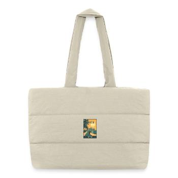 Discover Desert City Skyline of Doha in Qatar - Puffer Shopping Bag - natural - Front