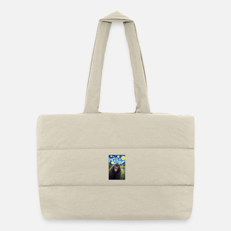 Macaque Starry Night Puffer Shopping Bag