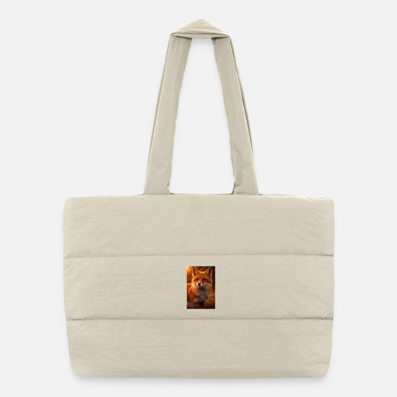 Renard orange au coucher du soleil Sac shopping matelassé