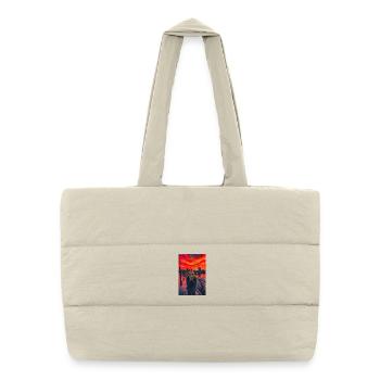 Red Sky Alien on Promenade - Puffer Shopping Bag - natural - Front