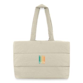 Retro Barres et Silhouettes Nostalgie - Sac shopping matelassé - blanc naturel - Devant