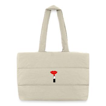 Rouge à lèvres Lèvres Rouge - Sac shopping matelassé - blanc naturel - Devant