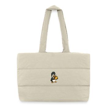 Cool Penguin Taco Mexico Fast Food Human - Puffer Shopping Bag - natural - Front
